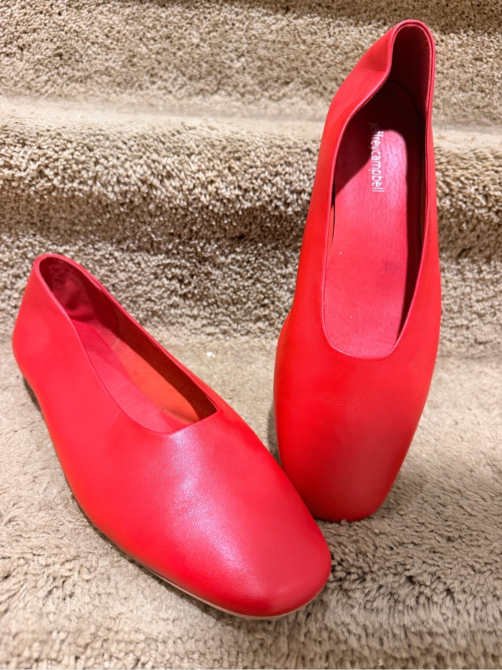Jeffrey Campbell red  Leather Ballet Flats size 10